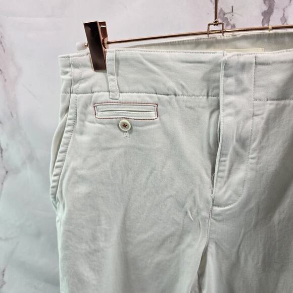Anthropologie Pants Womens 4 White High Rise Crop Capri Trouser Stretch Maeve - Picture 2 of 13